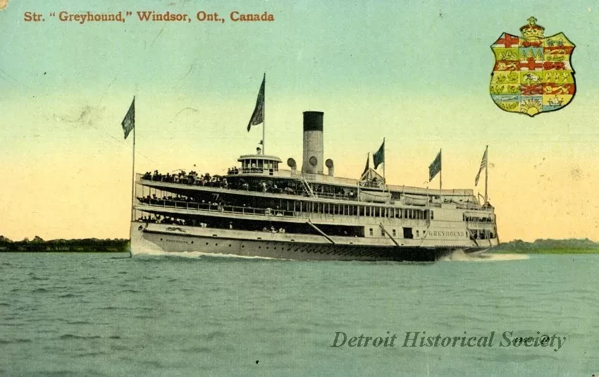 Postcard - Str. "Greyhound," Windsor, Ont., Canada