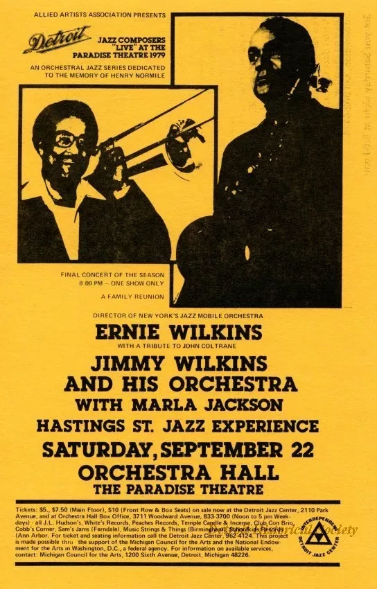 Advertisement - Detroit Jazz Composers "Live" at the Paradise Theatre 1979