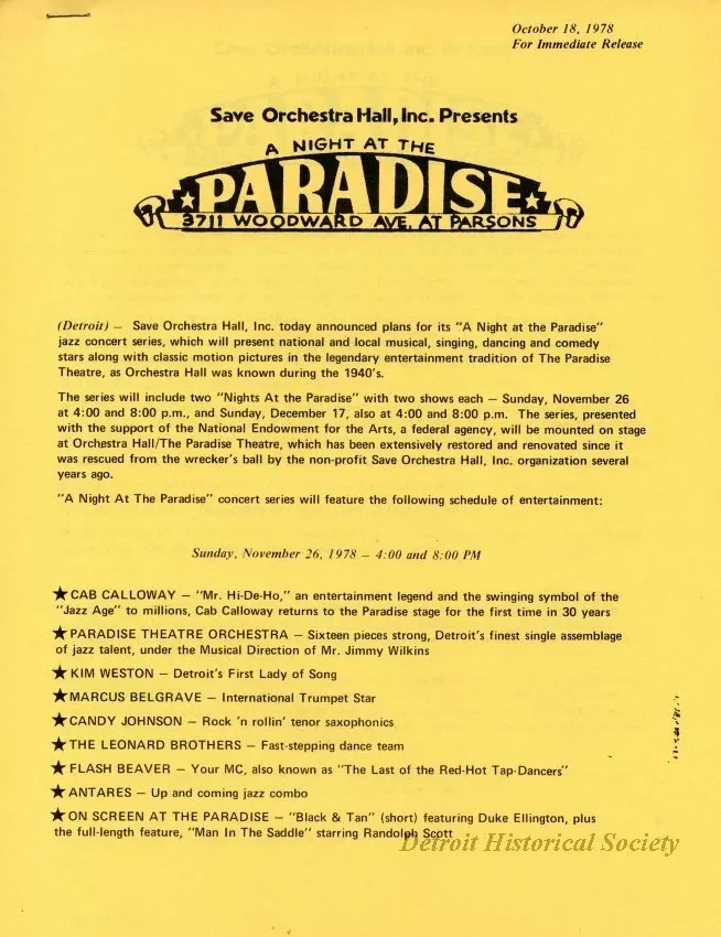 Release, News - A Night at the Paradise