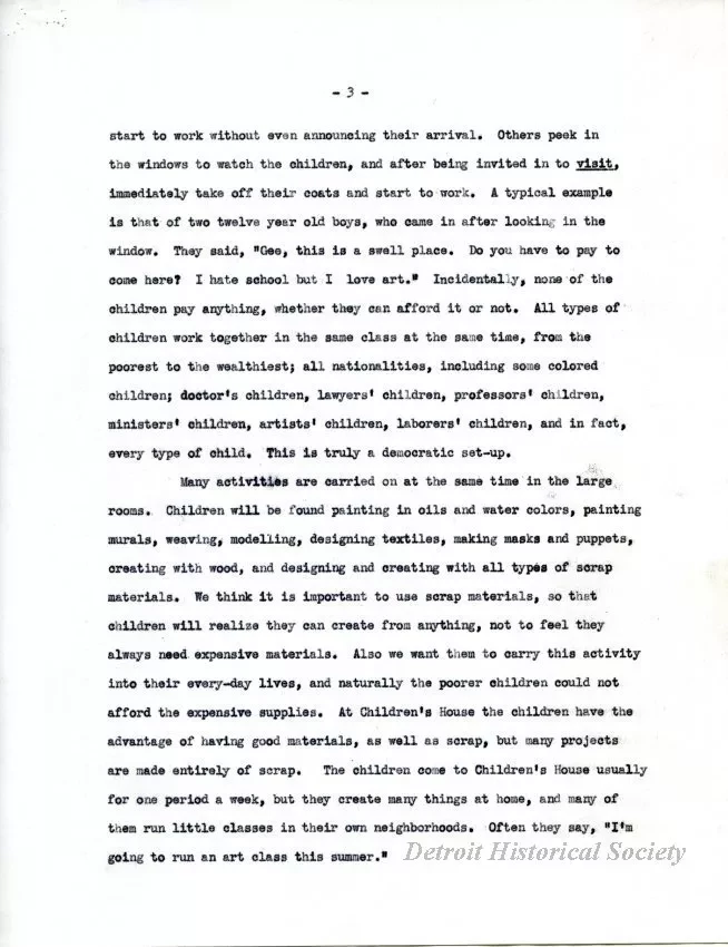 Article - Children's House.