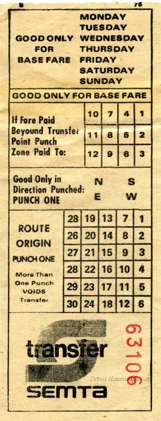 Ticket, Transportation - Transfer SEMTA
