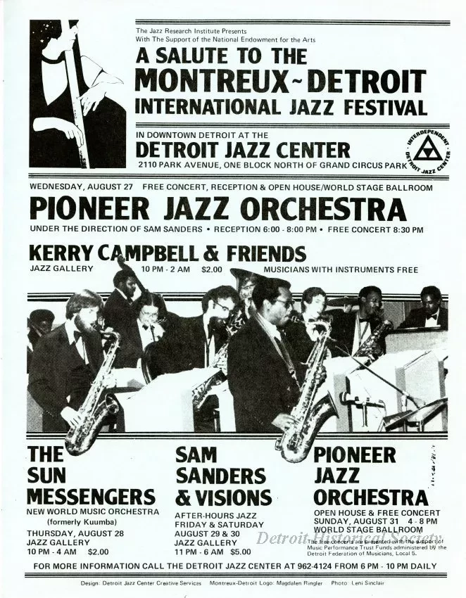 Flier - Detroit Jazz Artists
Lyman Woodard Organization