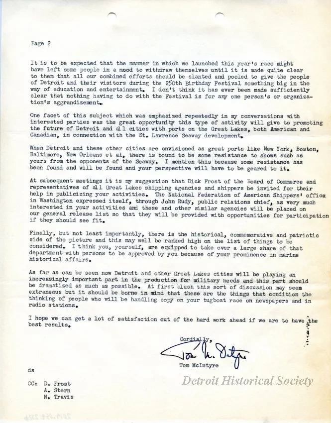 Letter - Reuben Ryding Public Relations Services