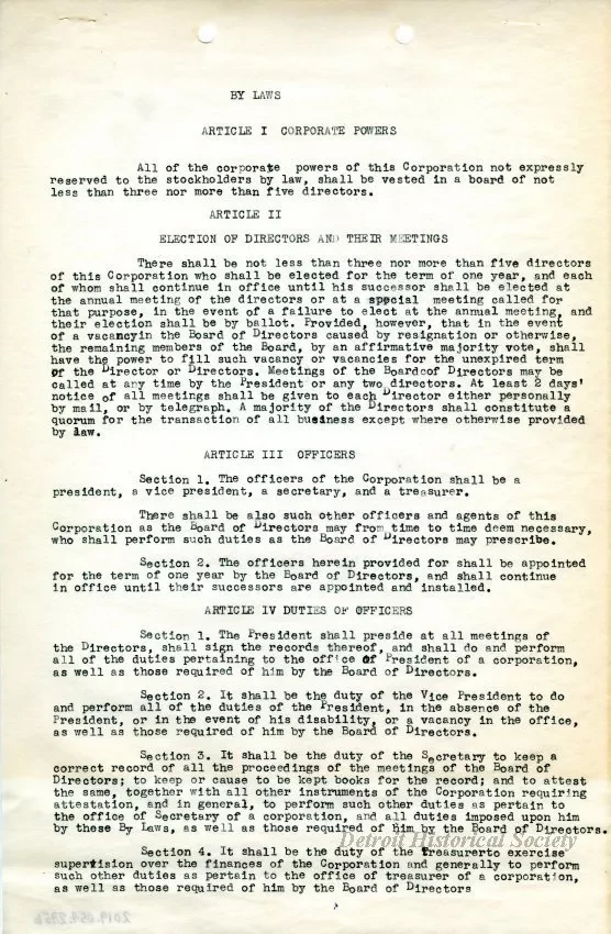 Minutes - Minutes of the Meeting Held Friday, January 5, 1951, 
at 2015 Dime Building, Detroit, Michigan