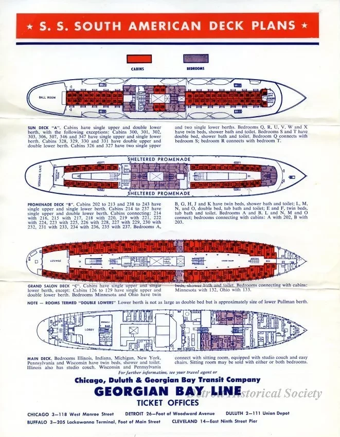 Brochure - S.S. North American Deck Plans
S.S. South American Deck Plans