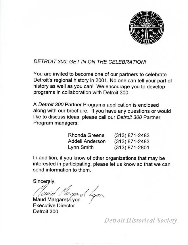 Brochure - Detroit 300
Get In On The Celebration