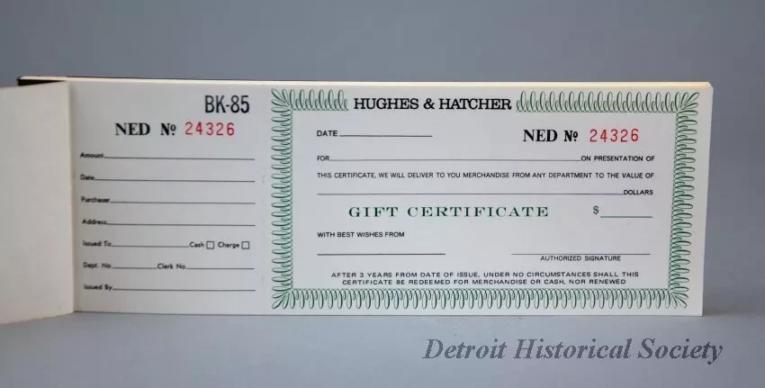 Certificate, Gift