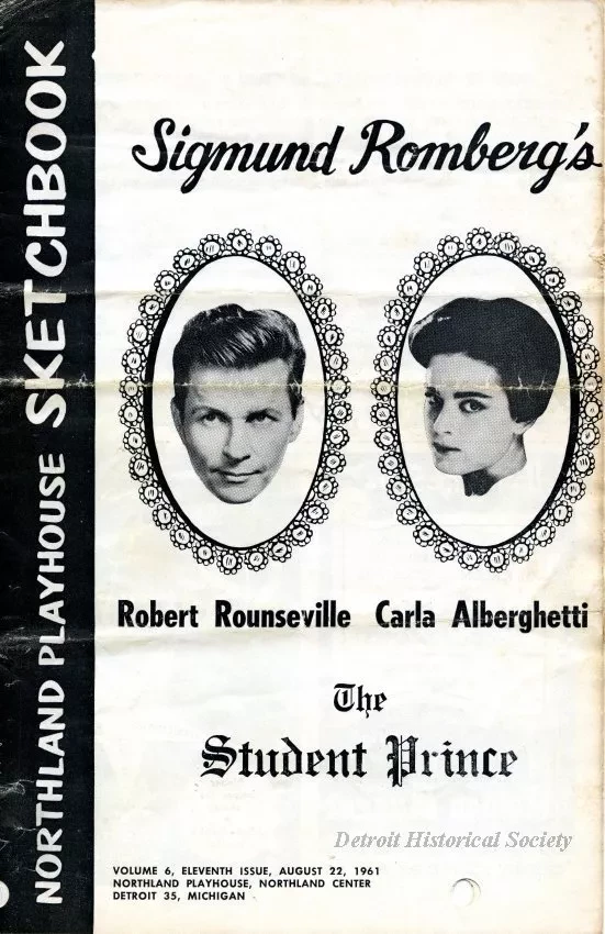 Program, Theater - Northland Playhouse Sketchbook,
Sigmund Romberg's The Student Prince