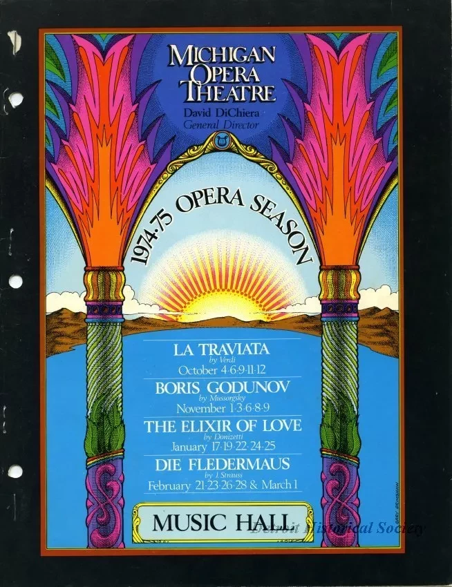 Program, Theater - Michigan Opera Theatre
1974-75 Opera Season
Music Hall