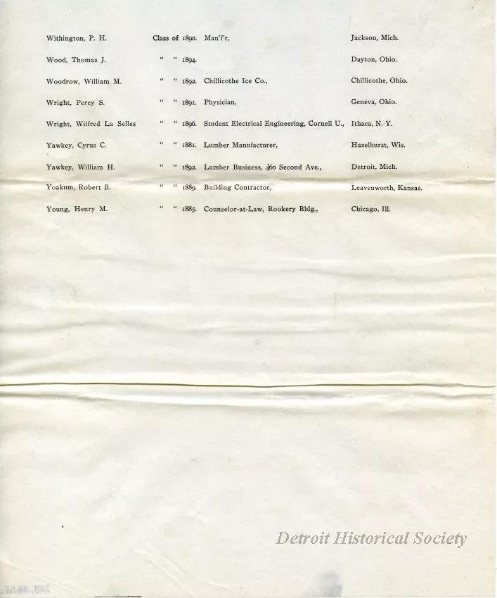 Letter - Headquarters, Michigan Military Academy