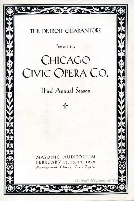 Program - Chicago Civic Opera Company