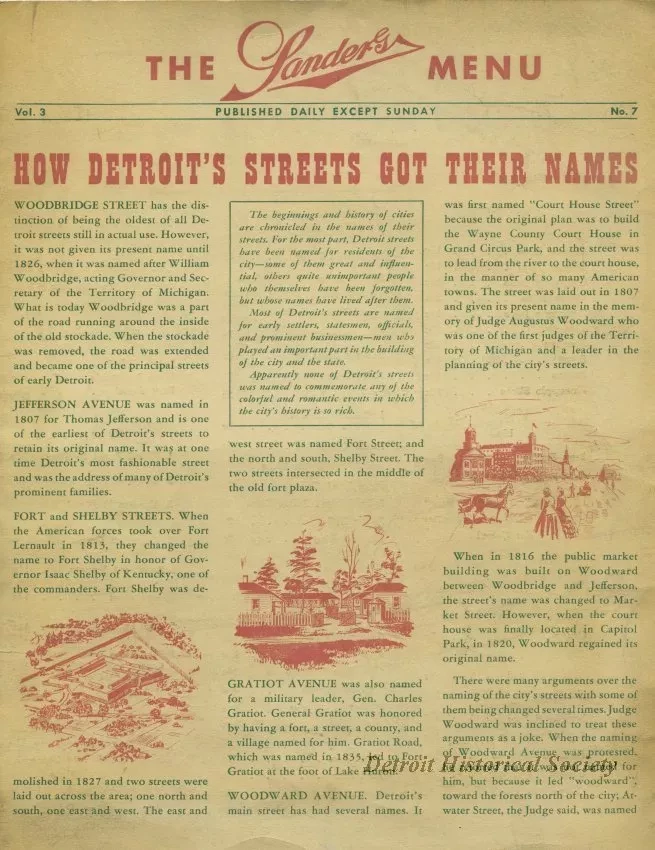 Menu - The Sanders Menu