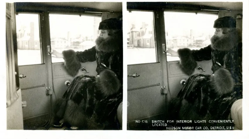 Stereograph - Switch For Interior Lights Conveniently Located, Hudson Motor Car Co, Detroit, USA