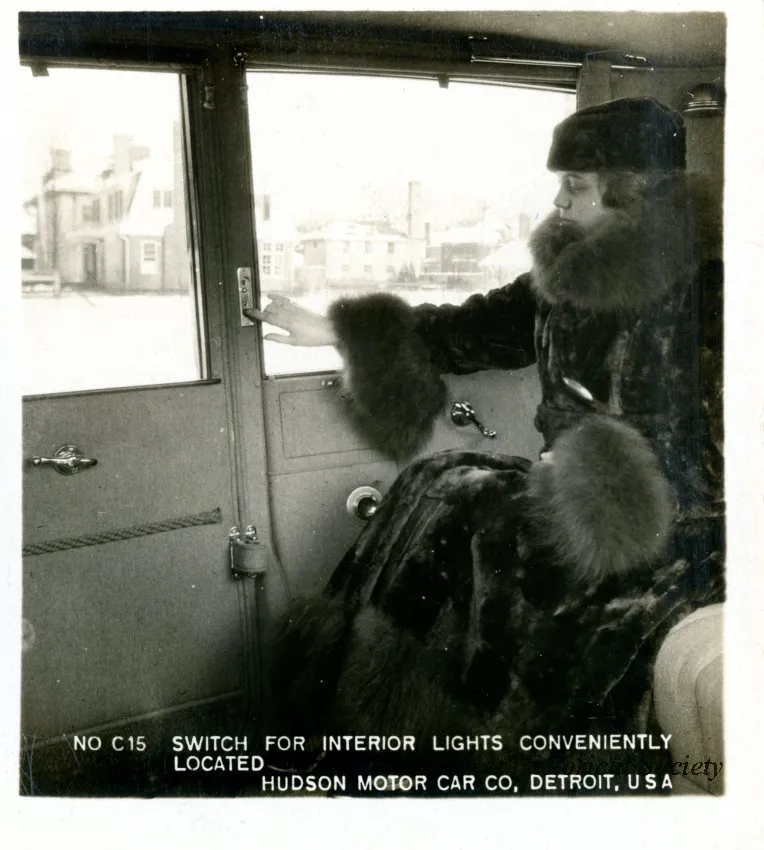 Stereograph - Switch For Interior Lights Conveniently Located, Hudson Motor Car Co, Detroit, USA