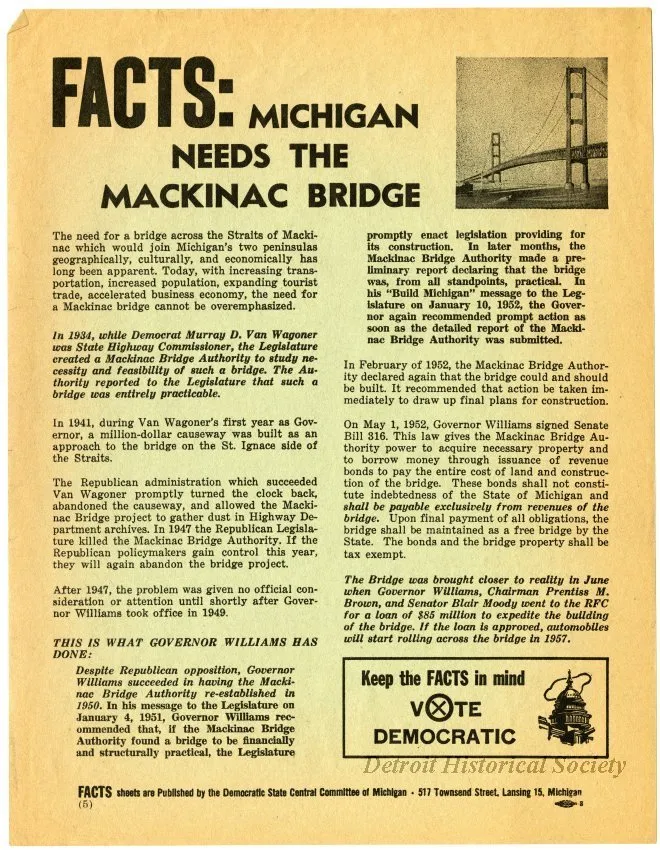 Document - Facts: Michigan Needs the Mackinac Bridge