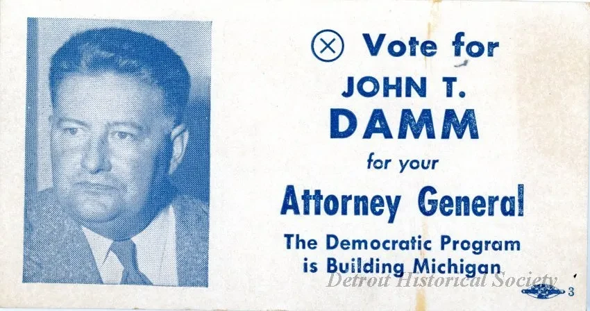 Card, Political - (X) Vote for John R. Damm