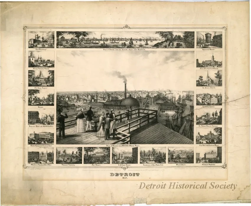 Lithograph - Detroit 1852