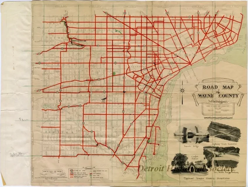 Map - Road Map of Wayne County Michigan