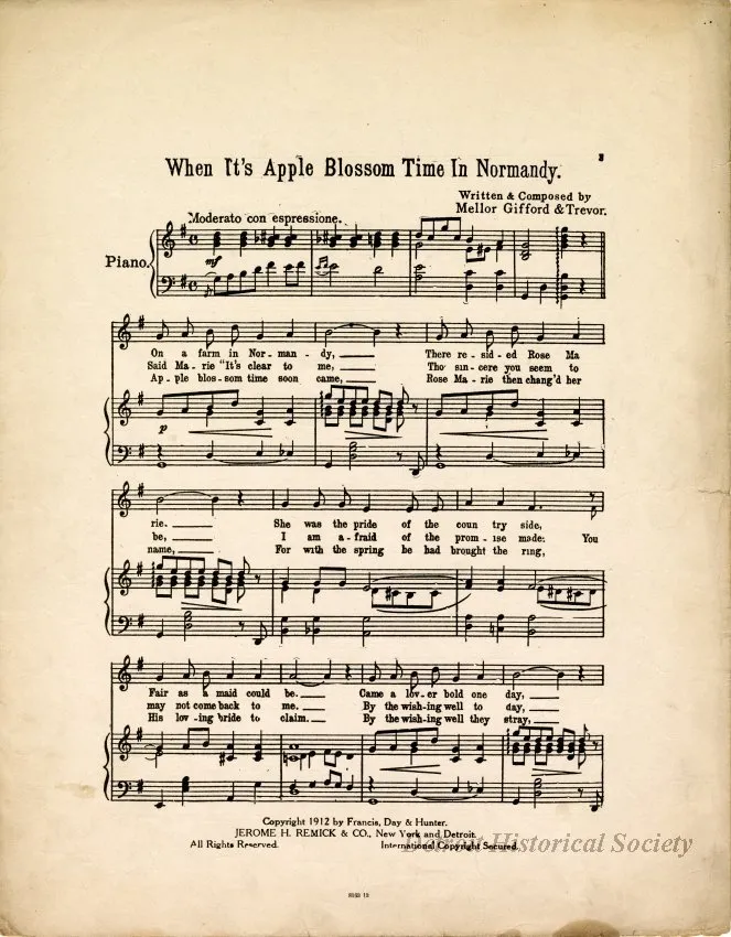 Music, Sheet - When It's Apple Blossom Time in Normandie
