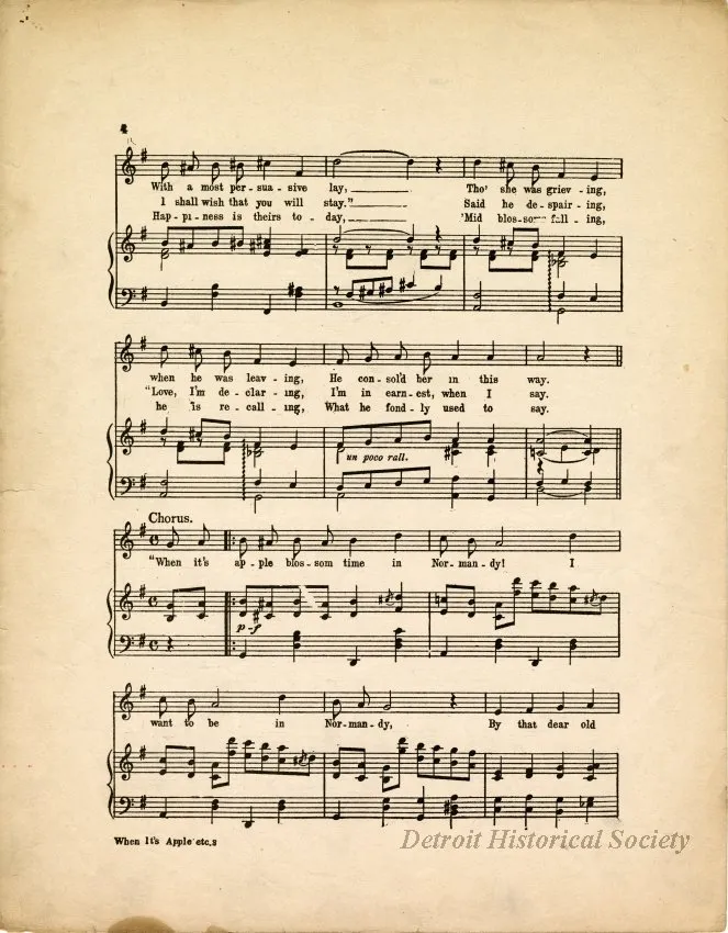 Music, Sheet - When It's Apple Blossom Time in Normandie