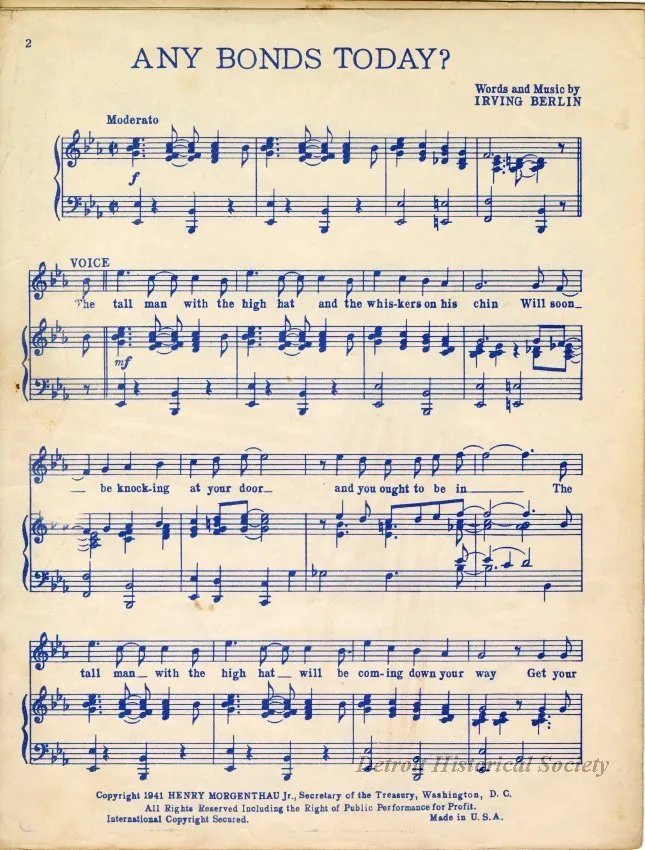 Music, Sheet - Any Bonds Today?
