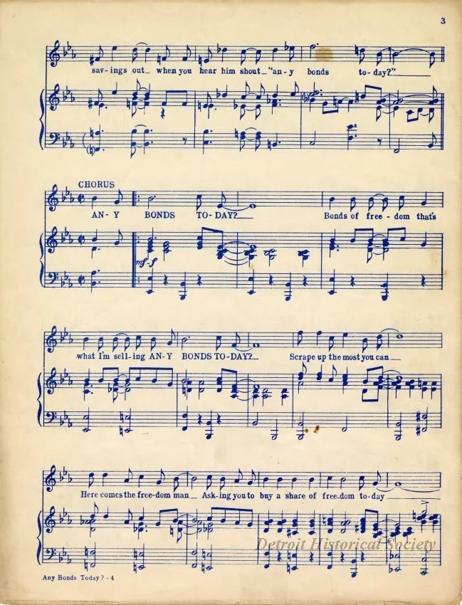 Music, Sheet - Any Bonds Today?
