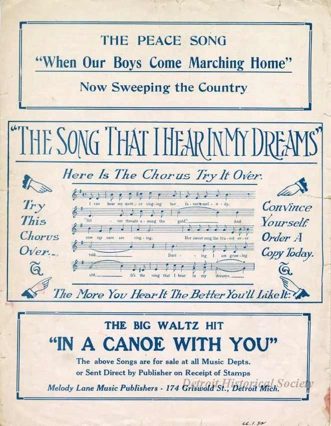 Music, Sheet - I'm Going Back to Yankee Land