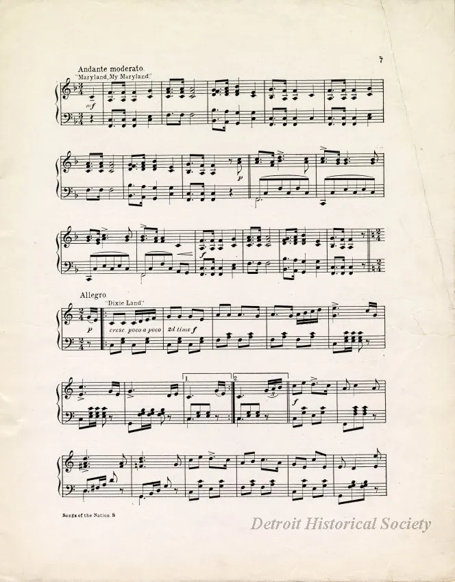 Music, Sheet - Songs of the Nation