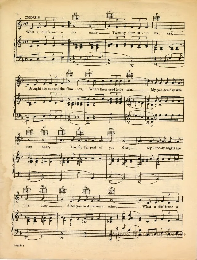 Music, Sheet - What A Difference A Day Made
