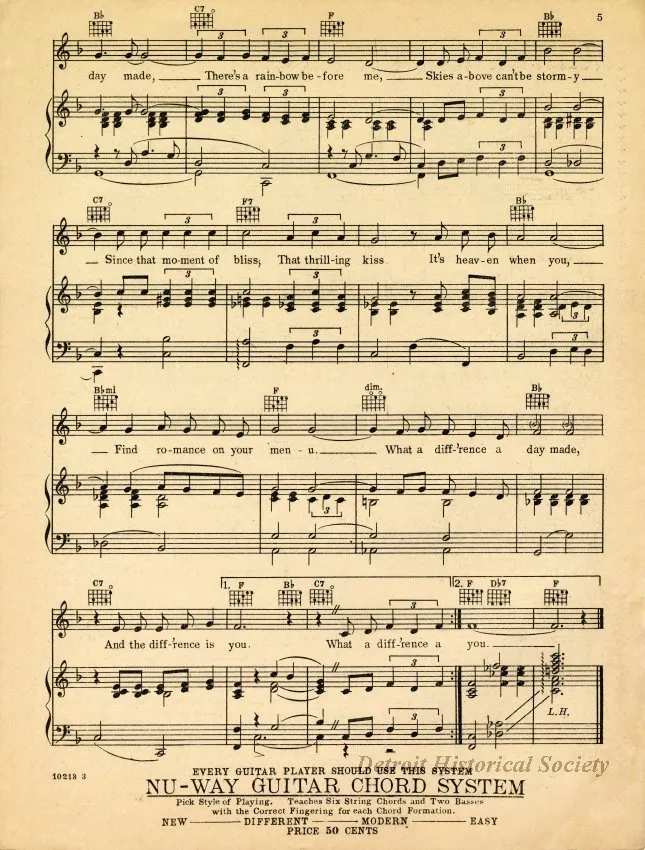 Music, Sheet - What A Difference A Day Made