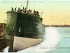 Postcard - Launching a 600 ft. Steel Ship, Bay City, Mich. - Launching a 600 ft. Steel Ship, Bay City