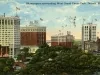 Postcard - Skyscrapers surrounding West Grand Circus Park, Detroit, Mich.