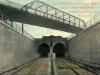 Postcard - West Portal of Twin Tubes, Detroit, River Tunnel, American Side, through which Michigan Central trains run, Detroit, Mich.