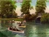 Postcard - Bridge, Belle Isle, Detroit, Mich.