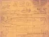 Blueprint - Three Masted Schooner, J. T. Wing,
Hull Lines & Details.