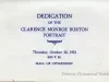 Program - Dedication of the Clarence Monroe Burton Portrait