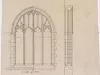 Drawing, Architectural - Cross Section Through Nave and Aisles Showing Truss and Roofs,
Transept Window