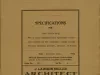 Specification - Specifications for Mrs. Ettie Jory for a Brick Veneered Nine Apartment  Building Located on the Southwest Corner of Lawton and Columbus Avenues, Detroit, Michigan.