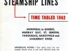 Timetable - Canada Steamship Lines,
Time Tables 1962
