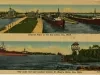 Postcard - General View of the Soo Locks, Soo, Mich. Hay Lake Cut and Lookout Station St. Mary's River, Soo, Mich.