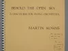 Music, Sheet - Behold the Open Sky
A Discourse for Small Orchestra