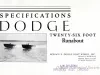 Brochure - Specifications
Dodge Twenty-Six Foot Runabout