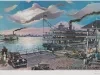 Print - Detroit Riverfront, Moonlight Cruise on the Steamer, Ste. Claire in 1929