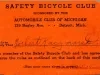 Card, Membership - Safety Bicycle Club