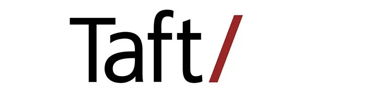 "Taft" logo with a red slash.